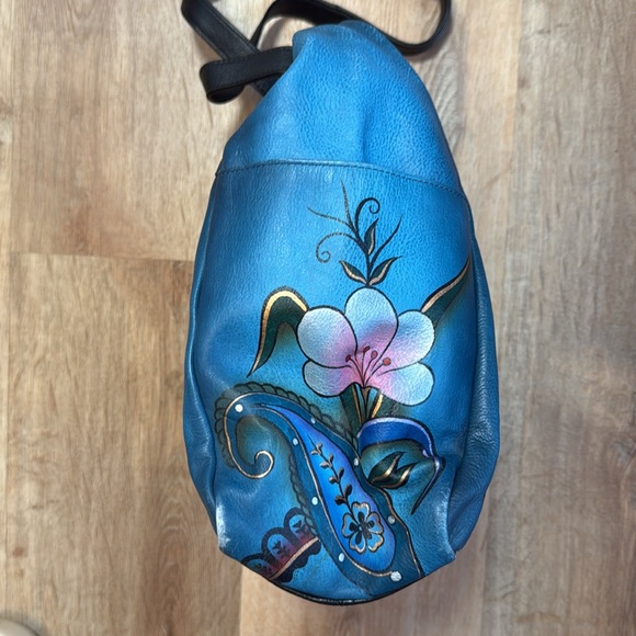 Anuschka Teal Paisley Leather Hobo - Picture 6 of 9